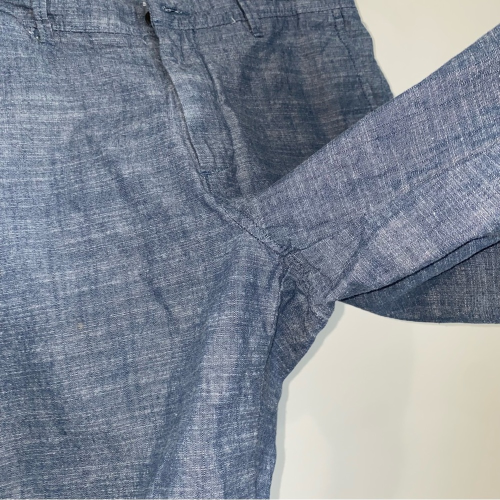 GOODFELLOW Mens 30 Blue Chambray Linden Short 10.5" Casual Chino Shorts FF10 - Picture 3 of 8